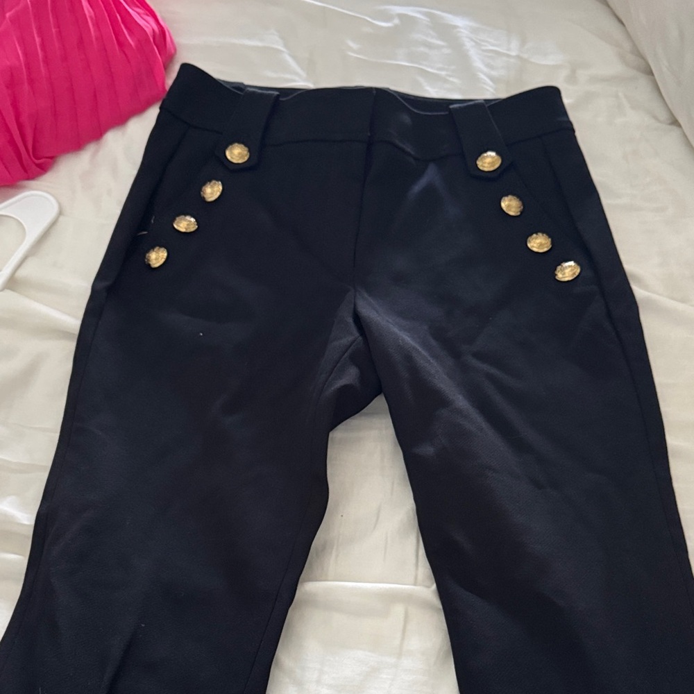 White House Black Market Black Pants with Gold Buttons